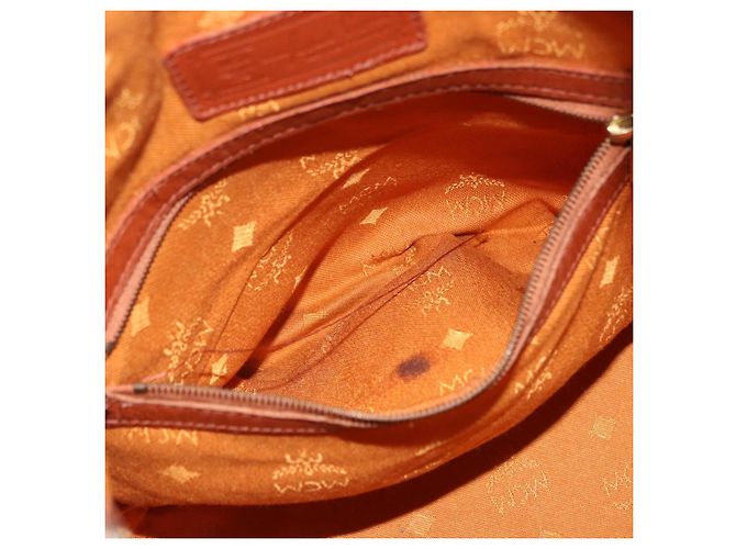 Borsa a tracolla MCM Vicetos Logogram PVC Leather Brown Gold Auth 200898 Marrone D'oro - vista 24