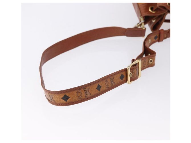Borsa a tracolla MCM Vicetos Logogram PVC Leather Brown Gold Auth 200898 Marrone D'oro - vista 7