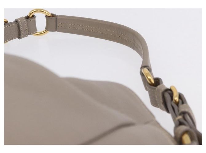 Borsa a tracolla PRADA in pelle beige e oro Auth 196638V D'oro - vista 14