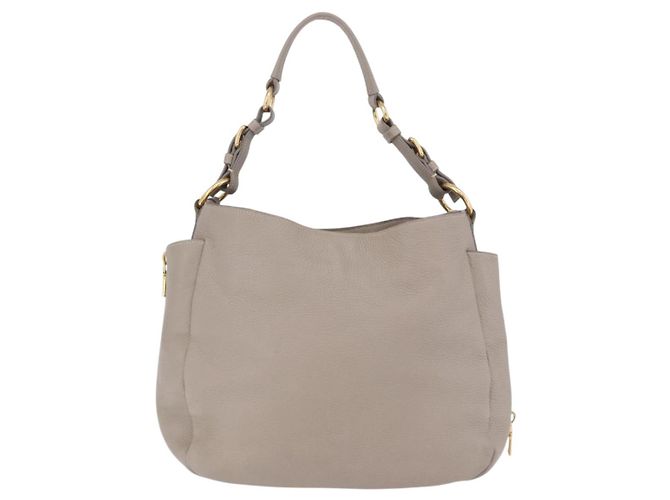 Borsa a tracolla PRADA in pelle beige e oro Auth 196638V D'oro - vista 2