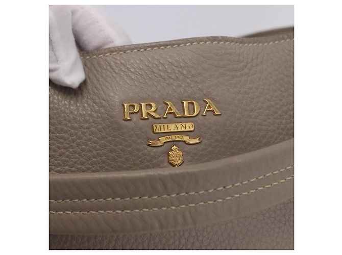 Borsa a tracolla PRADA in pelle beige e oro Auth 196638V D'oro - vista 20