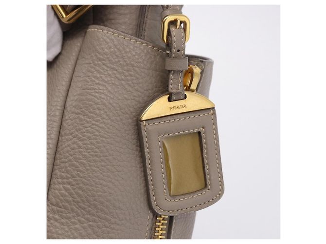 Borsa a tracolla PRADA in pelle beige e oro Auth 196638V D'oro - vista 21