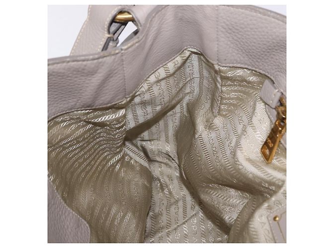 Borsa a tracolla PRADA in pelle beige e oro Auth 196638V D'oro - vista 24