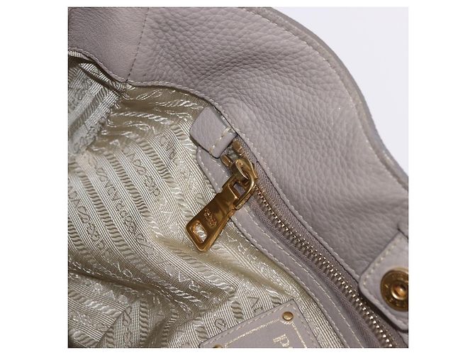 Borsa a tracolla PRADA in pelle beige e oro Auth 196638V D'oro - vista 25