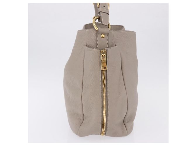 Borsa a tracolla PRADA in pelle beige e oro Auth 196638V D'oro - vista 4