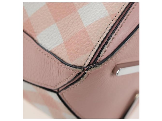Borsa LOEWE Puzzle Bag Medium in pelle 2 vie Rosa Argento Auth 197442A - vista 17
