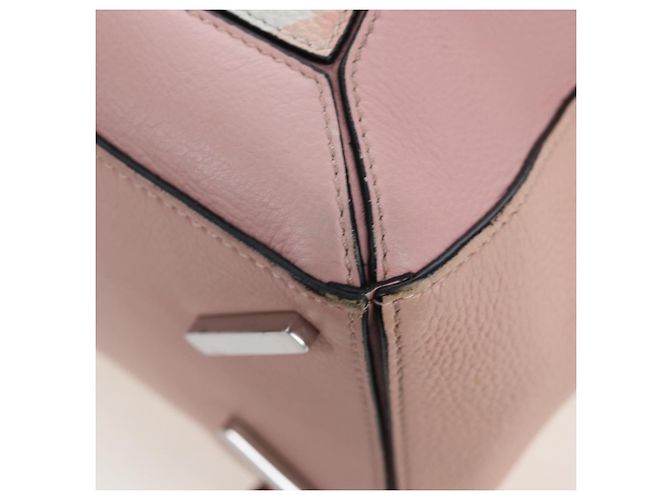 Borsa LOEWE Puzzle Bag Medium in pelle 2 vie Rosa Argento Auth 197442A - vista 18