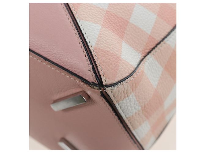 Borsa LOEWE Puzzle Bag Medium in pelle 2 vie Rosa Argento Auth 197442A - vista 20