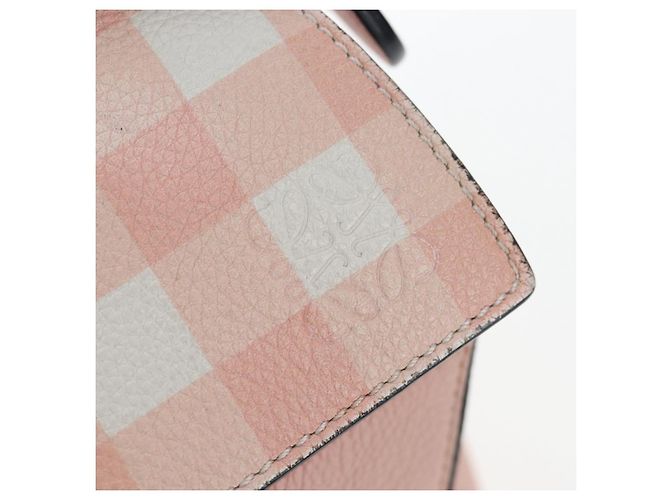 Borsa LOEWE Puzzle Bag Medium in pelle 2 vie Rosa Argento Auth 197442A - vista 23