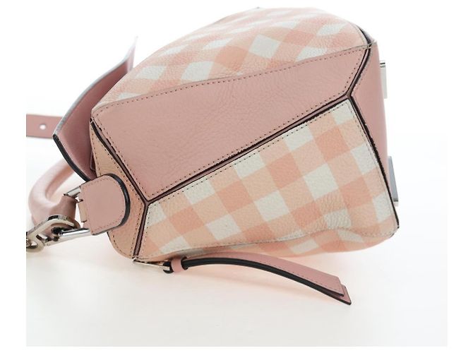 Borsa LOEWE Puzzle Bag Medium in pelle 2 vie Rosa Argento Auth 197442A - vista 3