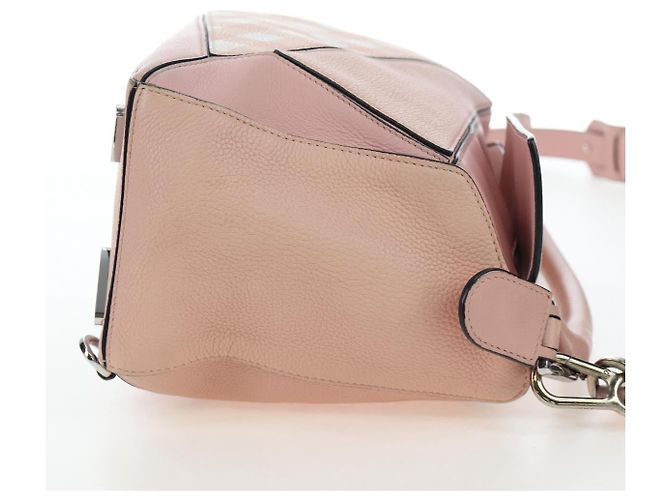 Borsa LOEWE Puzzle Bag Medium in pelle 2 vie Rosa Argento Auth 197442A - vista 4