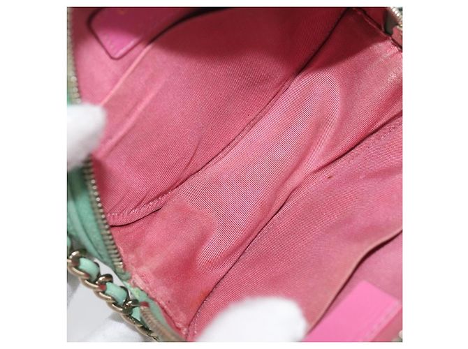 Borsa CHANEL Chain CC Filigree Matelasse Caviar Skin Pink Gold CC Auth 197471A Rosa D'oro - vista 10