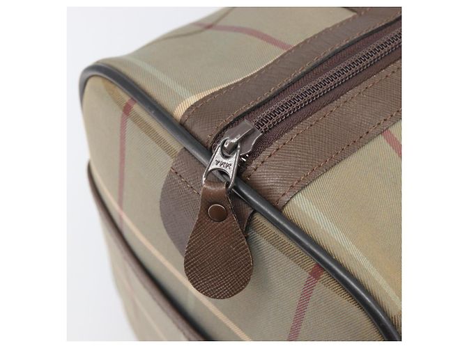 Borsa Boston Burberrys Nova Check Canvas Beige Gold Auth 200886 D'oro - vista 10