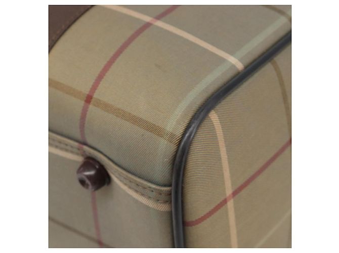 Borsa Boston Burberrys Nova Check Canvas Beige Gold Auth 200886 D'oro - vista 14