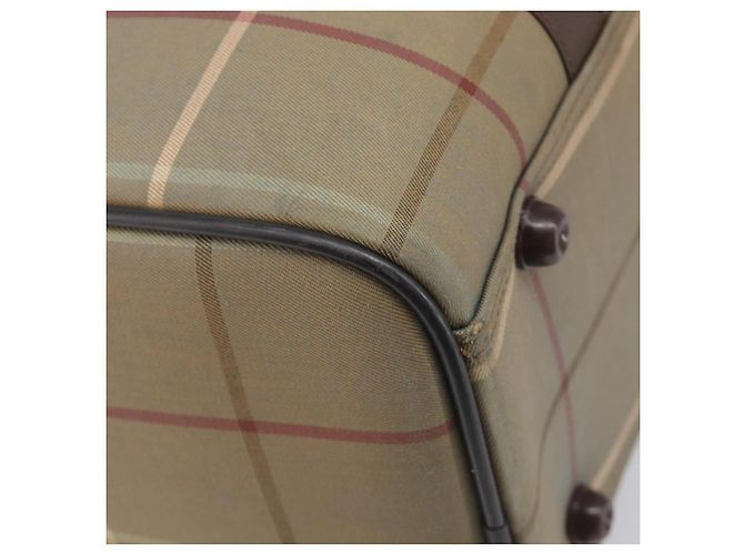 Borsa Boston Burberrys Nova Check Canvas Beige Gold Auth 200886 D'oro - vista 15