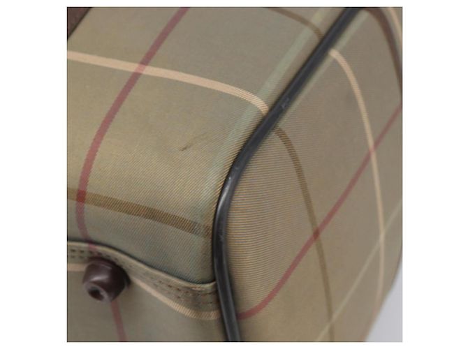 Borsa Boston Burberrys Nova Check Canvas Beige Gold Auth 200886 D'oro - vista 16