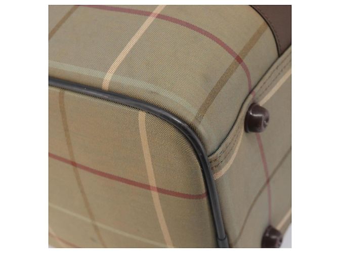Borsa Boston Burberrys Nova Check Canvas Beige Gold Auth 200886 D'oro - vista 17