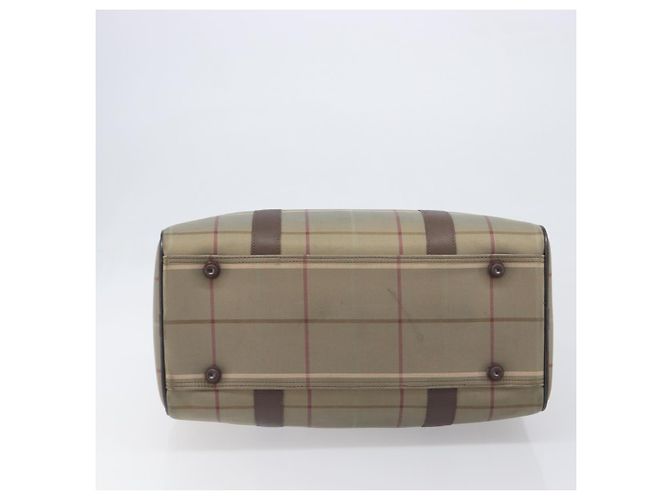 Borsa Boston Burberrys Nova Check Canvas Beige Gold Auth 200886 D'oro - vista 5