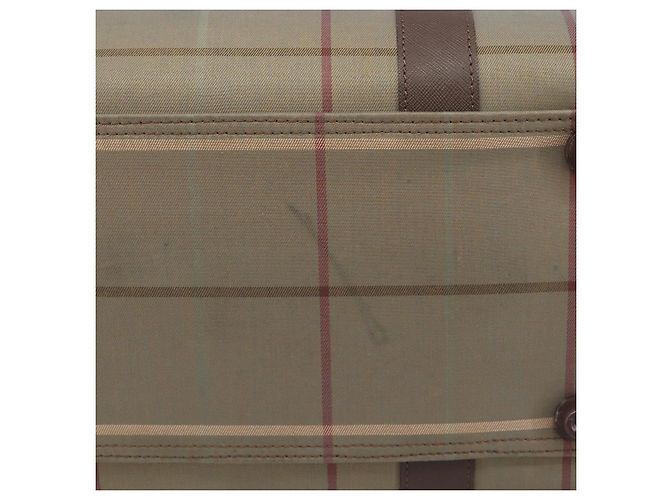 Borsa Boston Burberrys Nova Check Canvas Beige Gold Auth 200886 D'oro - vista 6