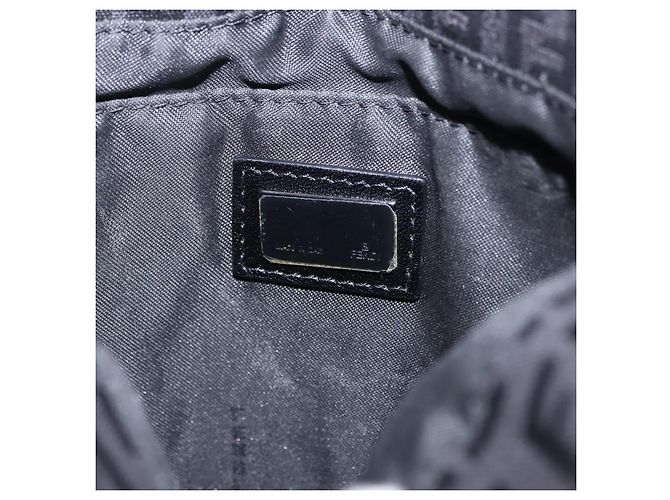 Borsa a tracolla FENDI Zucchino Canvas Nero Argento Auth 197666 - vista 19