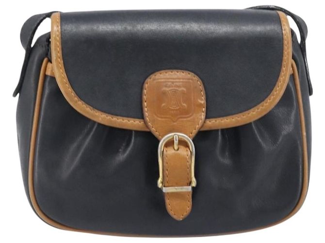 Céline CELINE Schultertasche aus Leder Schwarz Goldfarben Auth ep15799 - Ansicht 13