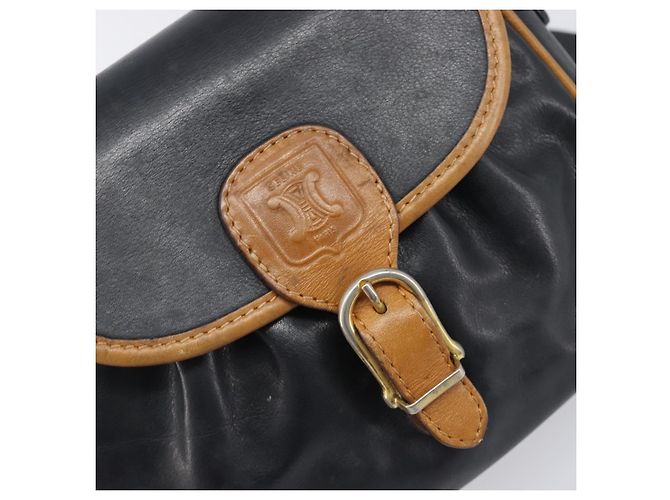 Céline CELINE Schultertasche aus Leder Schwarz Goldfarben Auth ep15799 - Ansicht 17