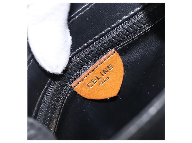 Céline CELINE Schultertasche aus Leder Schwarz Goldfarben Auth ep15799 - Ansicht 18