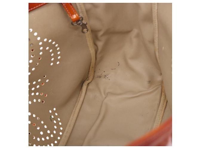 Borsa a tracolla CHANEL Triple Coco Chain in vernice Arancione Silver CC Auth 200643 Argento - vista 11