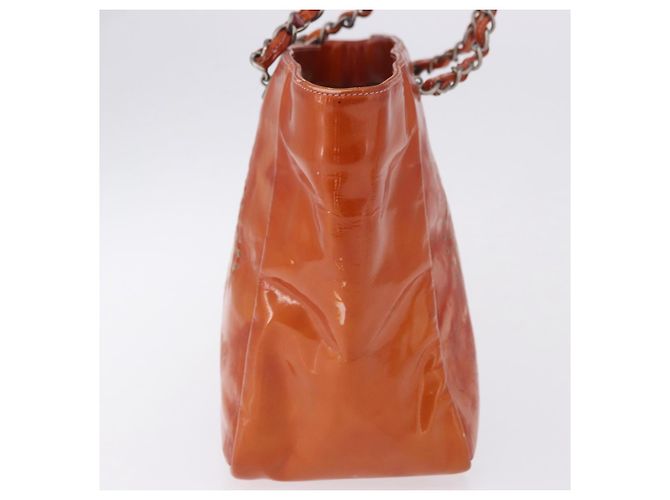 Borsa a tracolla CHANEL Triple Coco Chain in vernice Arancione Silver CC Auth 200643 Argento - vista 5