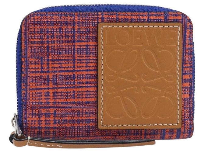 Monedero LOEWE Anagram PVC Leather Orange Silver Auth 200661M Plata Naranja - vista 13