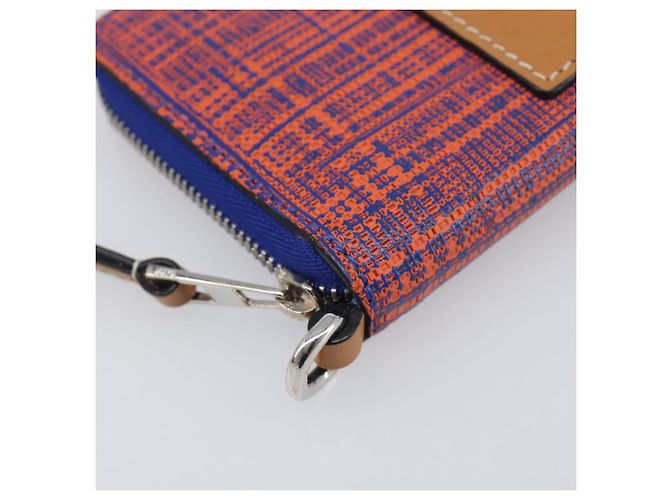 Monedero LOEWE Anagram PVC Leather Orange Silver Auth 200661M Plata Naranja - vista 14