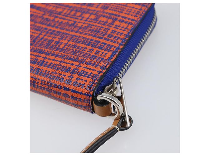 Monedero LOEWE Anagram PVC Leather Orange Silver Auth 200661M Plata Naranja - vista 15