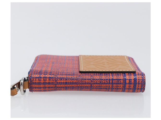 Monedero LOEWE Anagram PVC Leather Orange Silver Auth 200661M Plata Naranja - vista 6