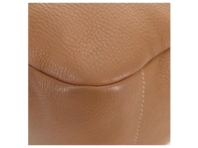 Borsa a tracolla PRADA in pelle marrone e oro Auth yk20795V D'oro - vista 15
