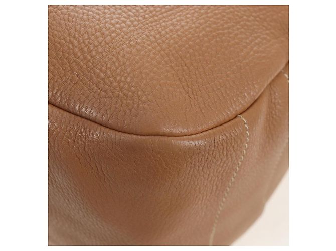Borsa a tracolla PRADA in pelle marrone e oro Auth yk20795V D'oro - vista 17