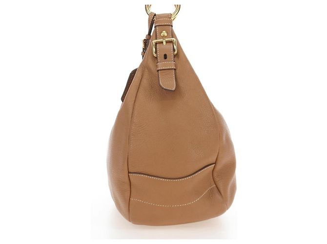 Borsa a tracolla PRADA in pelle marrone e oro Auth yk20795V D'oro - vista 3