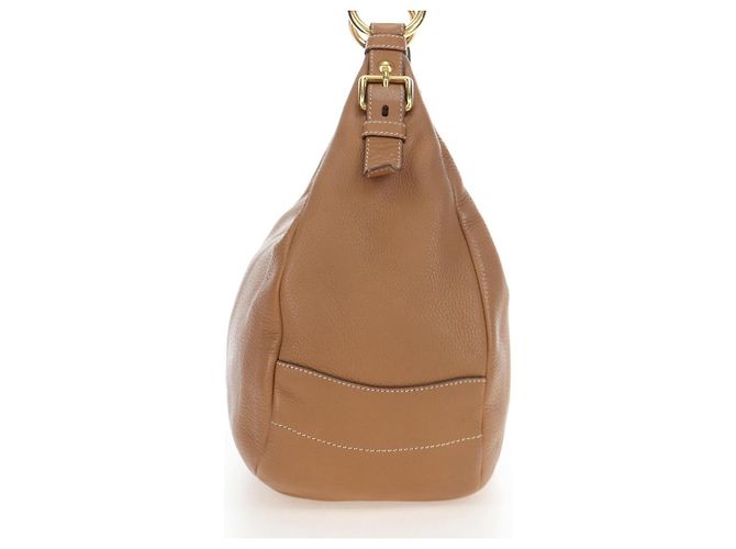 Borsa a tracolla PRADA in pelle marrone e oro Auth yk20795V D'oro - vista 4