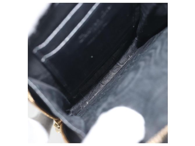 Portacellulare Christian Dior Cannage in pelle nera e oro Auth 196679V Nero D'oro - vista 10