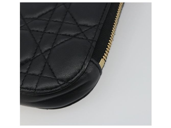 Portacellulare Christian Dior Cannage in pelle nera e oro Auth 196679V Nero D'oro - vista 16