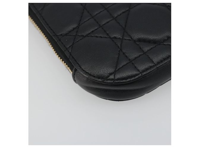 Portacellulare Christian Dior Cannage in pelle nera e oro Auth 196679V Nero D'oro - vista 17