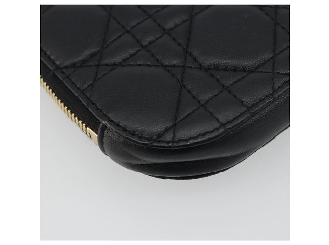 Portacellulare Christian Dior Cannage in pelle nera e oro Auth 196679V Nero D'oro - vista 19