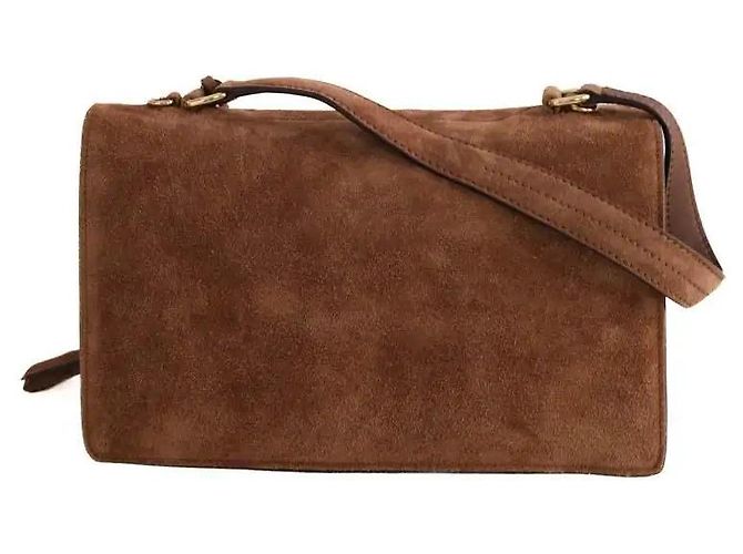 Borsa a tracolla Prada Camoscio Medium Soft Sound marrone - vista 4