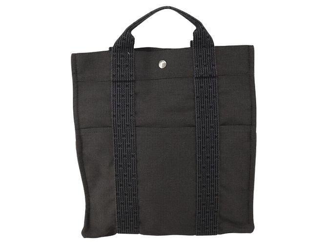 Hermès HERMES Sac A Dos Backpack Canvas Gray Silver Auth 196918A Marrone Argento - vista 13