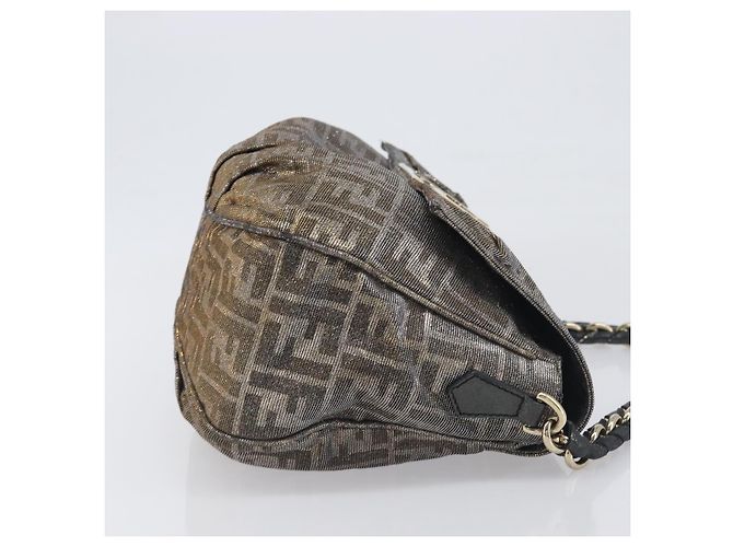 Borsa a tracolla FENDI Zucca Canvas Gold Auth 197602V D'oro - vista 3