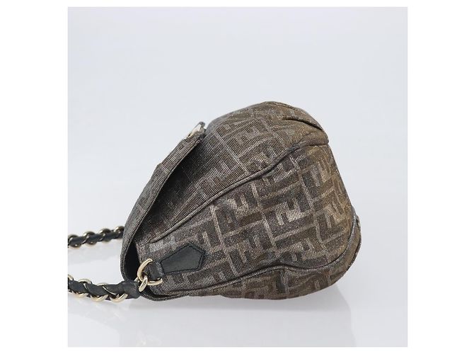 Borsa a tracolla FENDI Zucca Canvas Gold Auth 197602V D'oro - vista 4