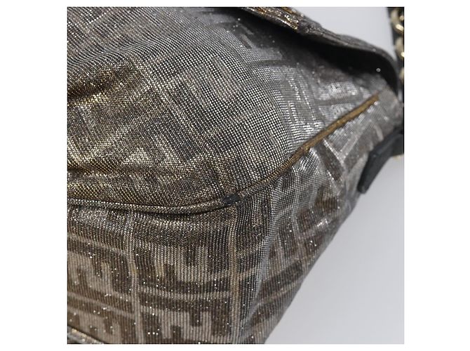 Borsa a tracolla FENDI Zucca Canvas Gold Auth 197602V D'oro - vista 8