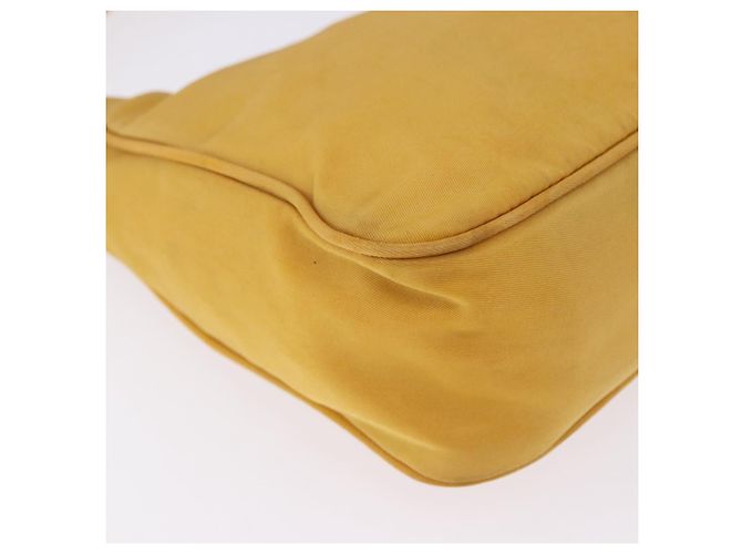 Pochette a mano PRADA Nylon Giallo Argento Auth 197846 - vista 14