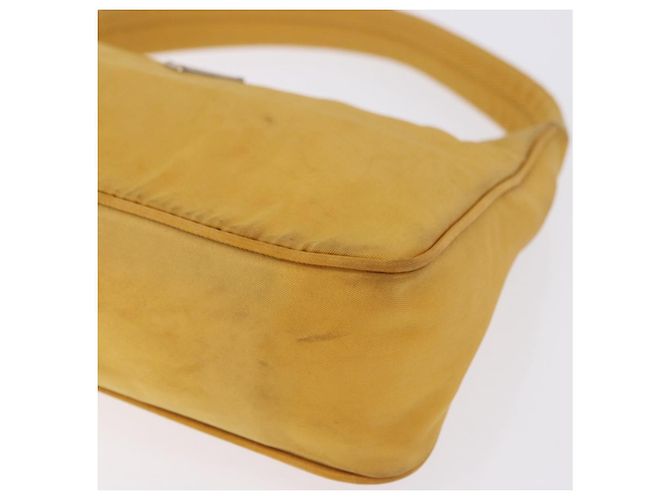 Pochette a mano PRADA Nylon Giallo Argento Auth 197846 - vista 15