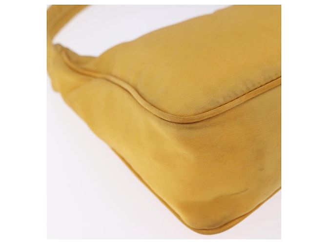 Pochette a mano PRADA Nylon Giallo Argento Auth 197846 - vista 16