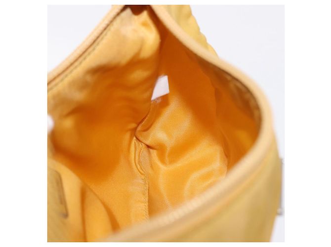 Pochette a mano PRADA Nylon Giallo Argento Auth 197846 - vista 20